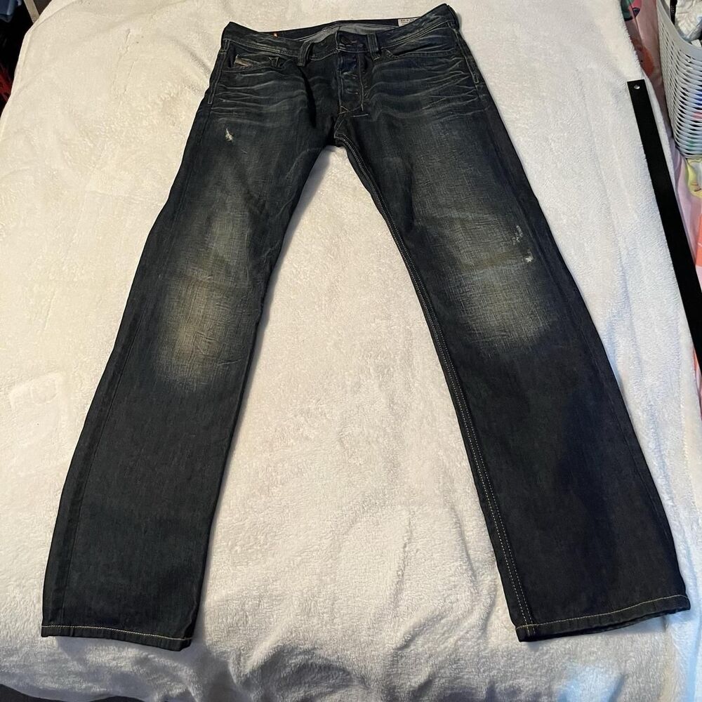 Diesel Pants Mens Size 33 Blue Larkee Chino Regular Straight Denim 32 Inseam